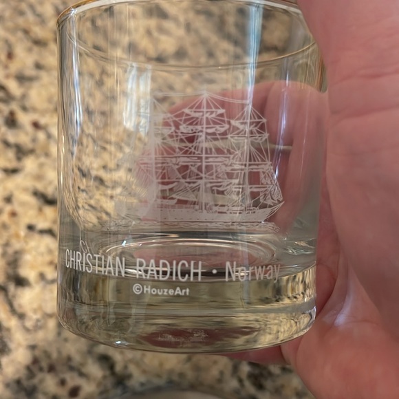 Ship Glass Whiskey Rocks Christian Radich Norway Houze Art - Picture 3 of 3